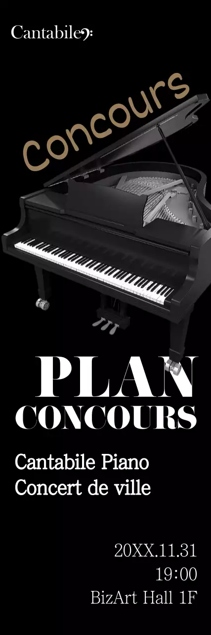 Promotion d'un concours pour une école de piano haut de gamme à Blacktone.