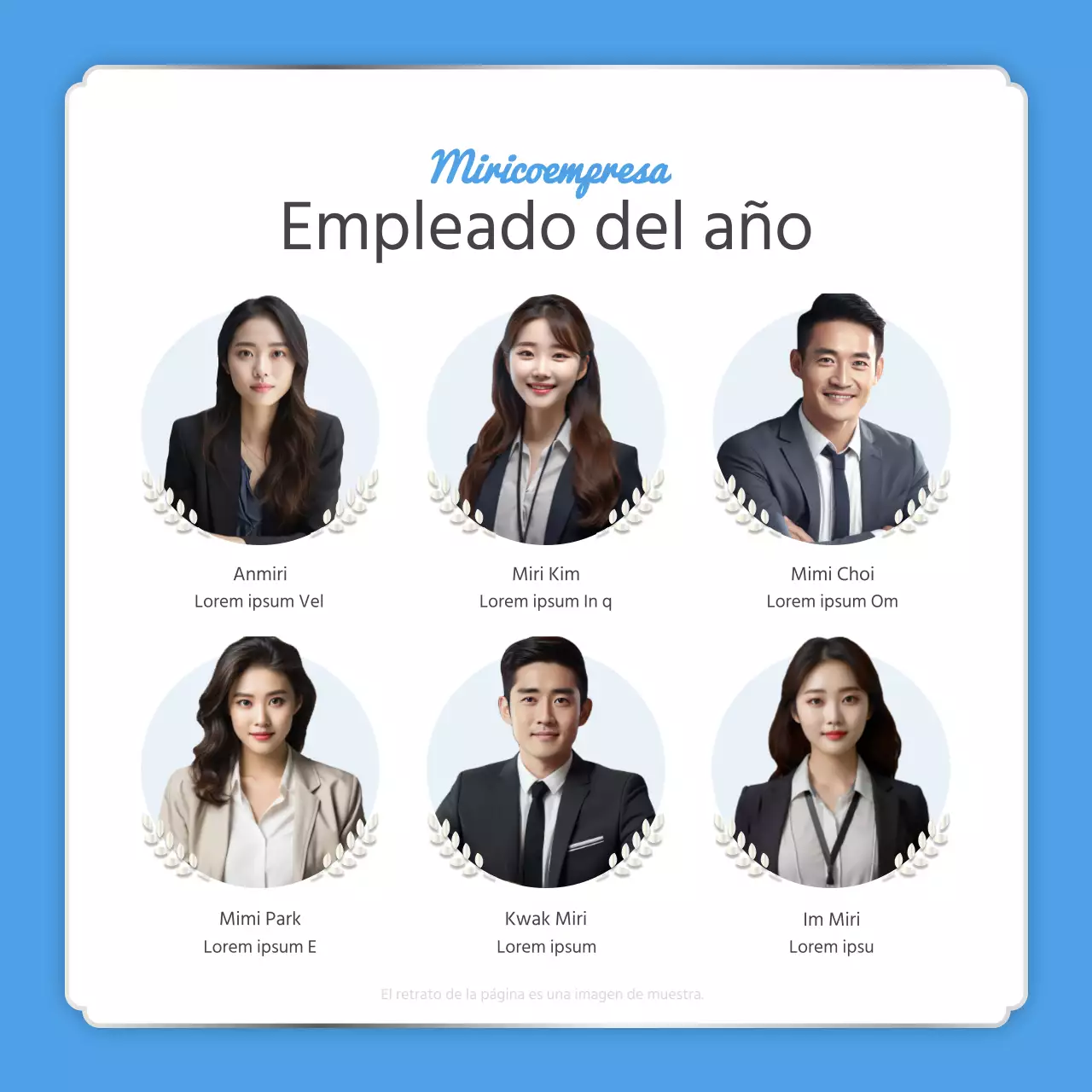 Un sencillo informe de fin de año en azul claro y blanco