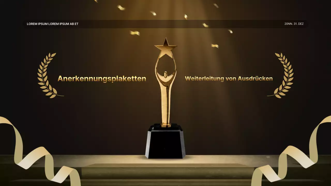 Eine luxuriöse Leistungspräsentation in Gold und Braun und ein Veranstaltungsbericht zum Jahresende