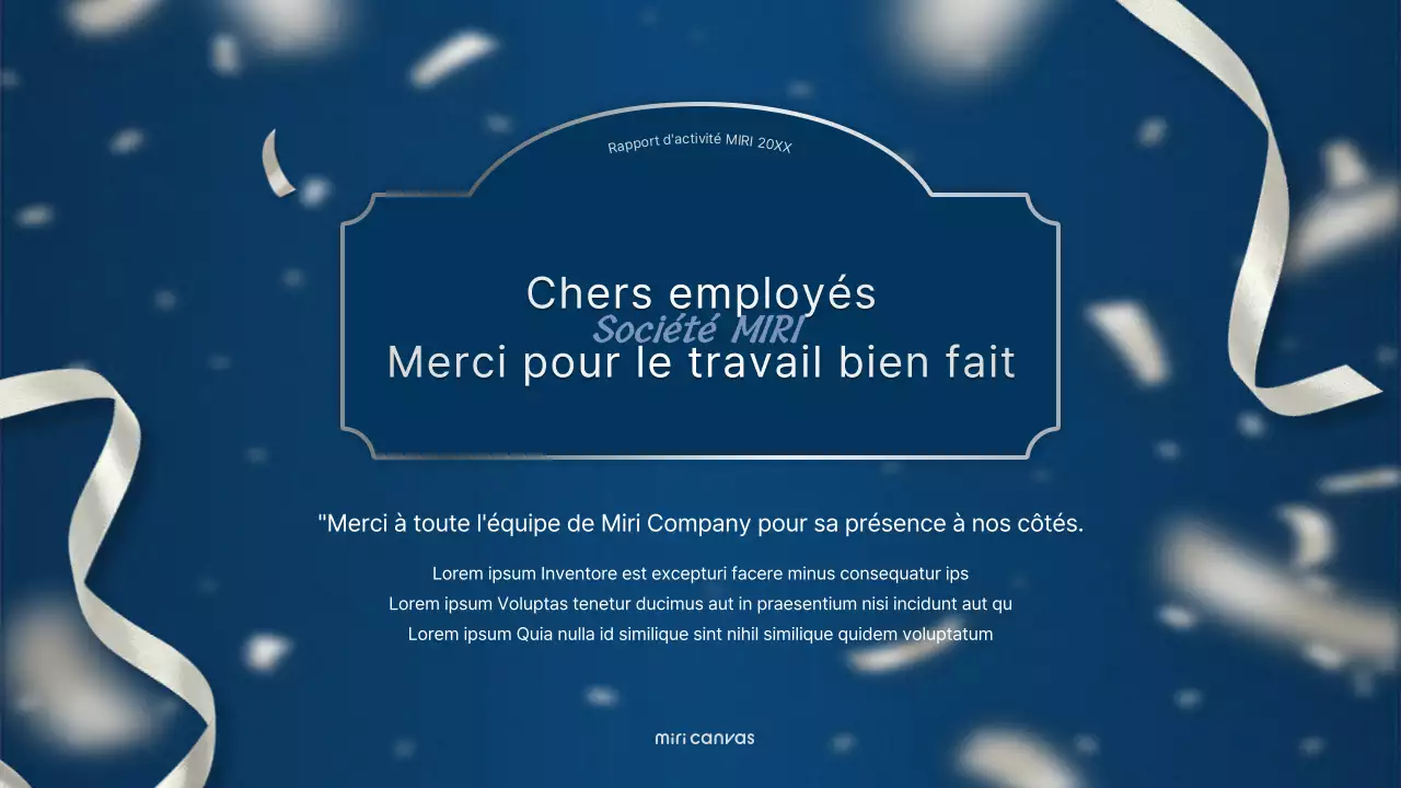 Un luxueux rapport de performance de fin d'année en bleu marine et argent