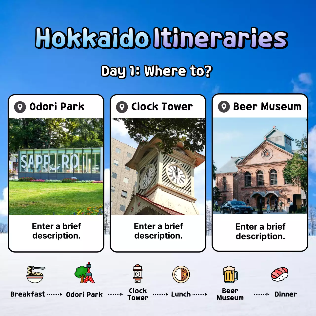 Blue Trendy Travel Schedule Instagram Carousel