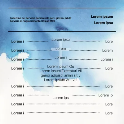 Guida ai moderni bollettini delle funzioni religiose in bianco e blu