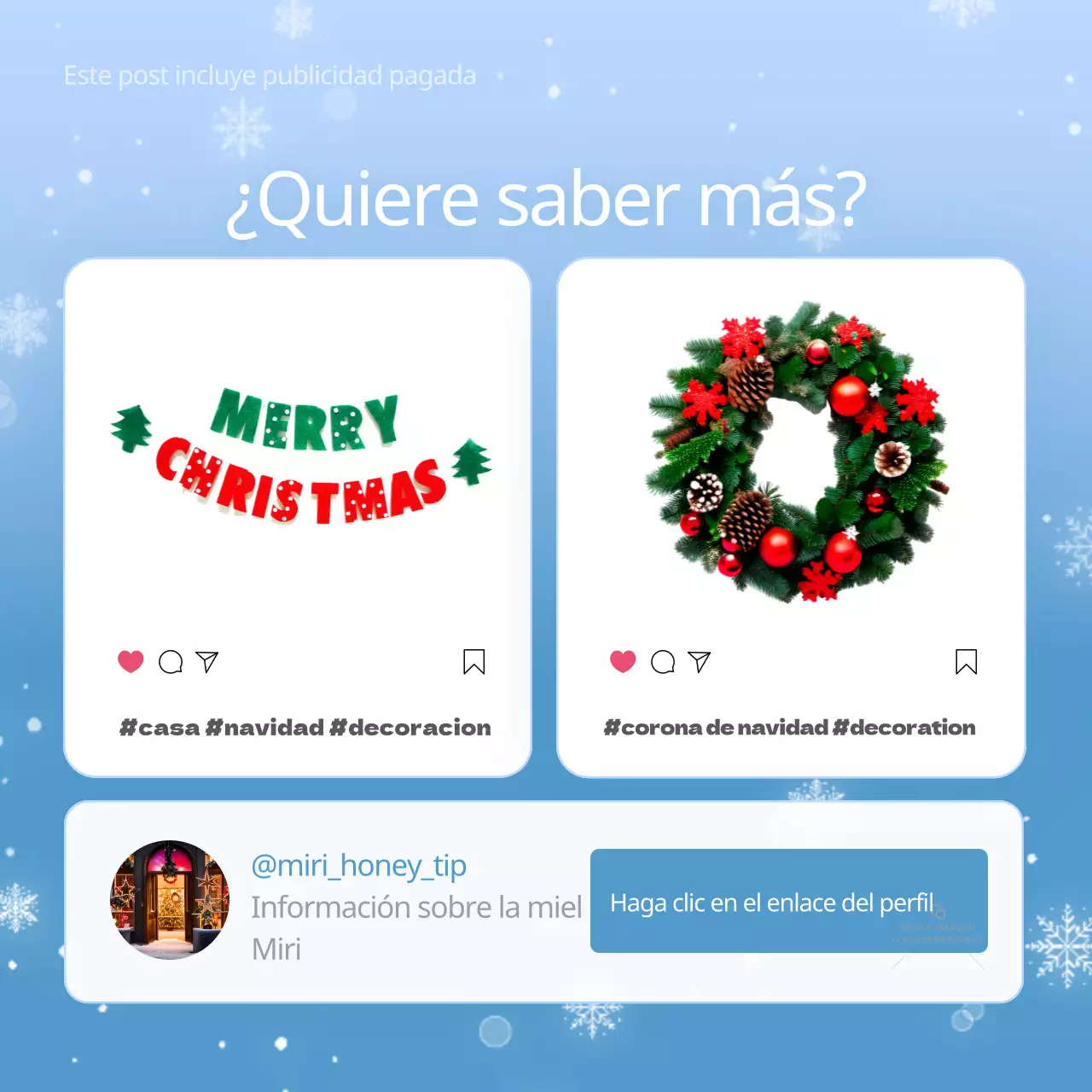 Un anuncio de marketing viral de invierno natural en azul claro