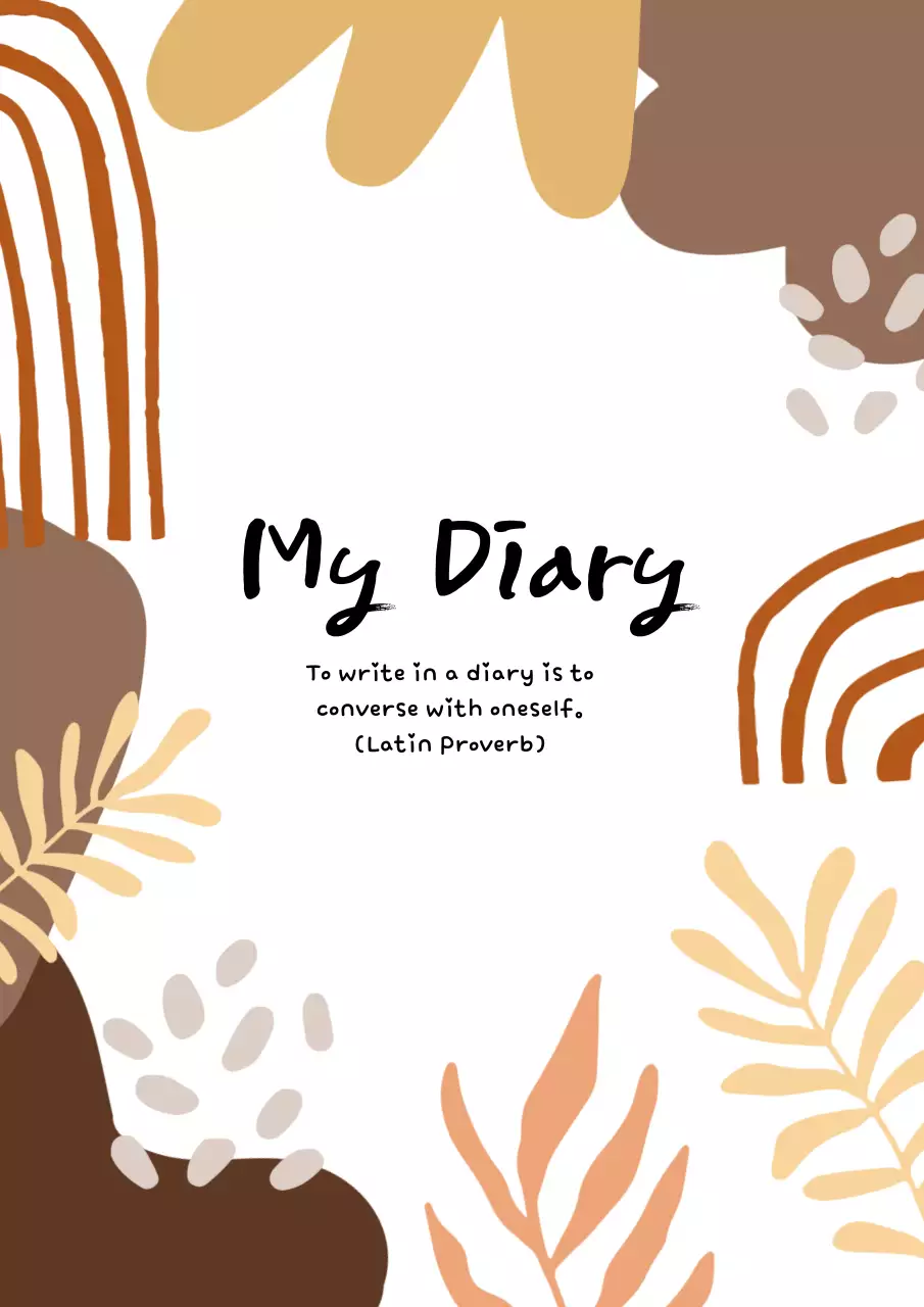 심플한 추상 장식의 미적 미니멀리스트 다이어리 책 표지