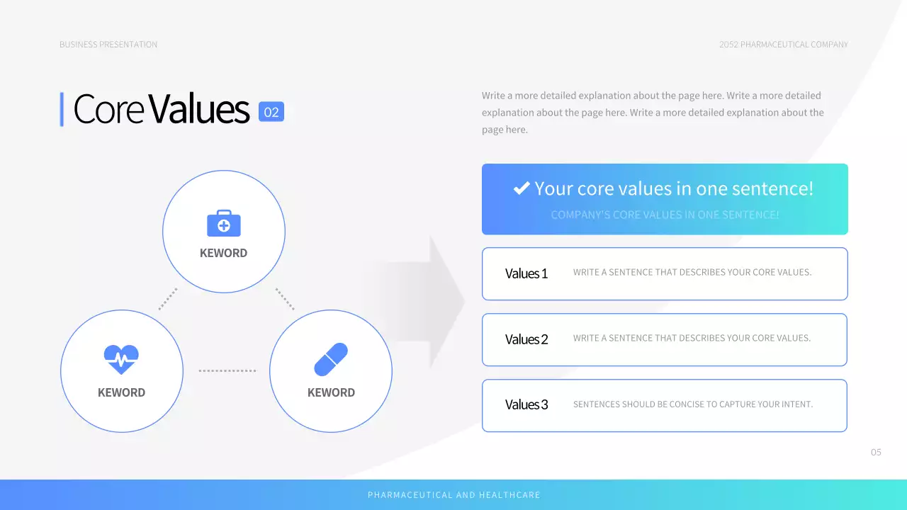블루 모던 헬스케어 프리젠테이션