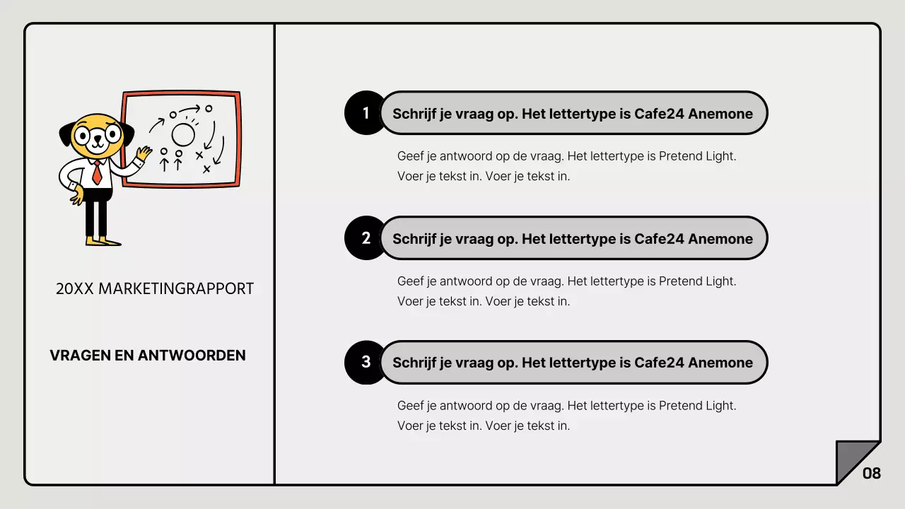 Een eenvoudig marketingrapport in grijs en wit