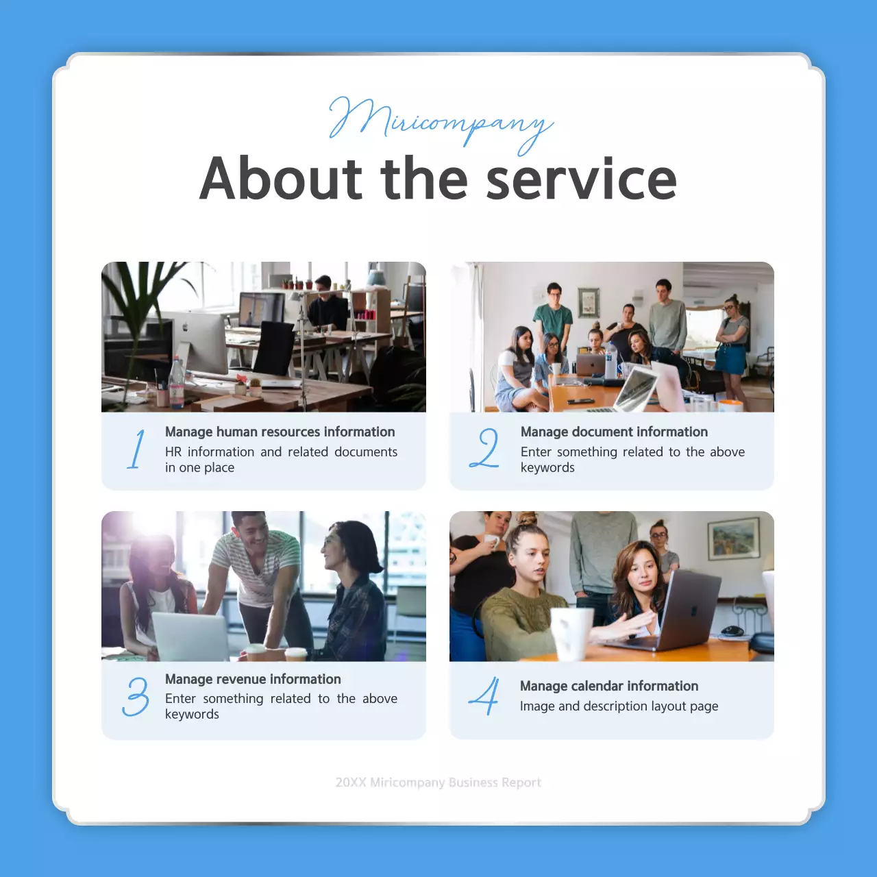 White Modern Business Report Instagram Carousel