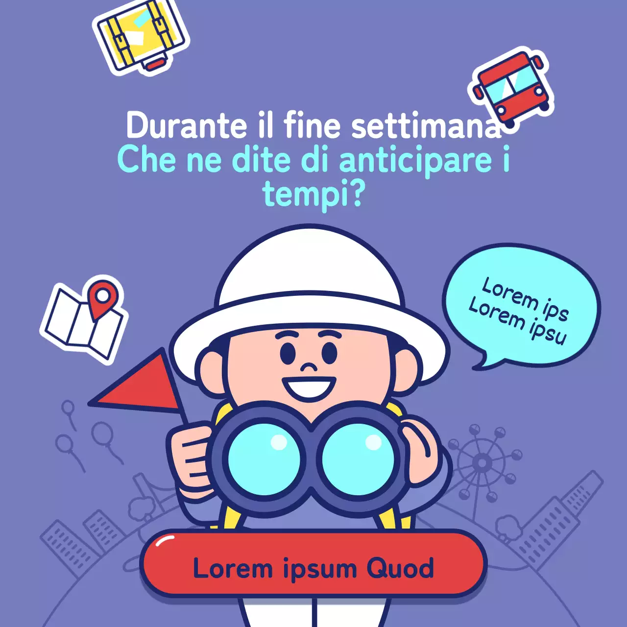 Promuovere i prodotti turistici locali nei colori malva e blu navy