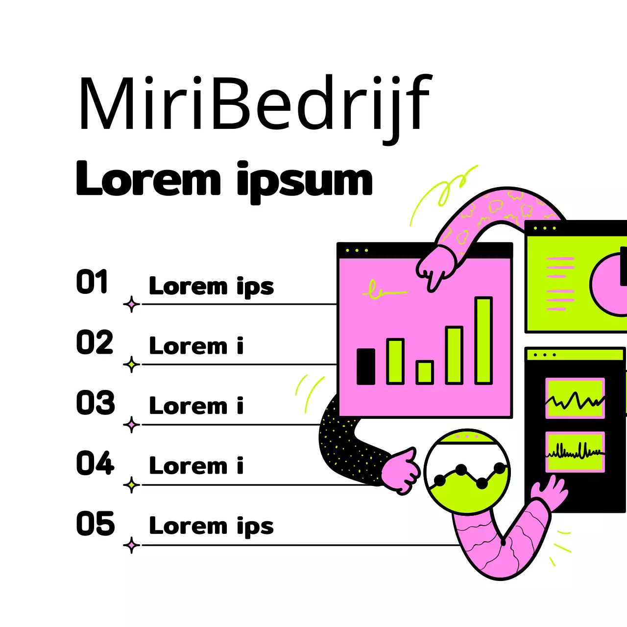 Promoot een interne ondernemingswedstrijd met een pop-art roze en neon look