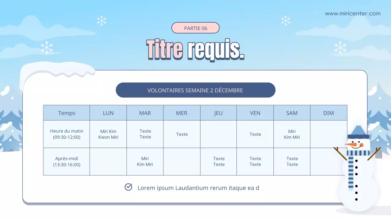 Guide de formation des volontaires pour les vacances d'hiver en bleu clair et blanc naturel