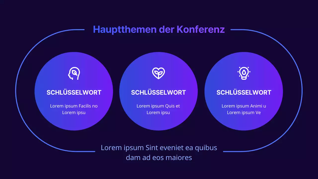 Einfache Beschreibung einer Rednerkonferenz mit lila Hintergrund