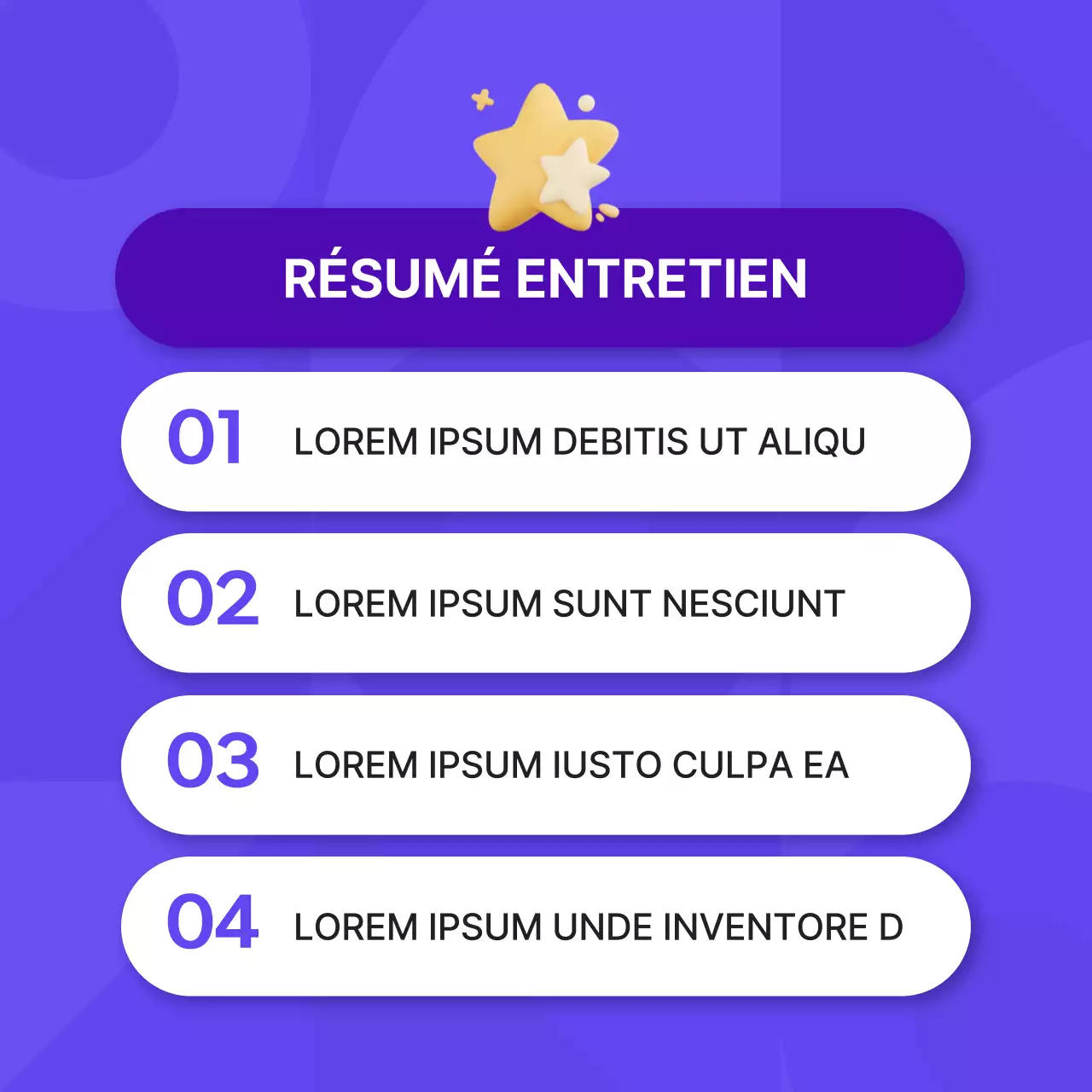 Promouvoir un entretien de personnalité d'entreprise simple en violet et rose