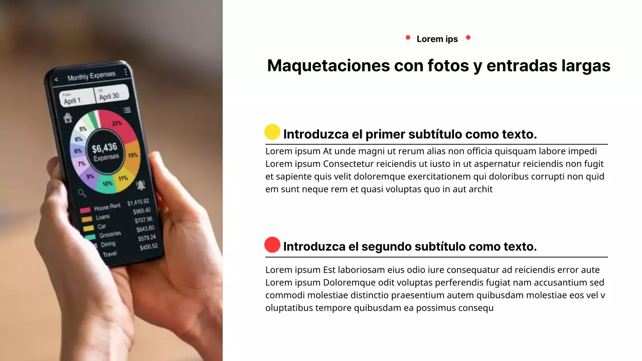 Informe empresarial geométrico en amarillo y rojo