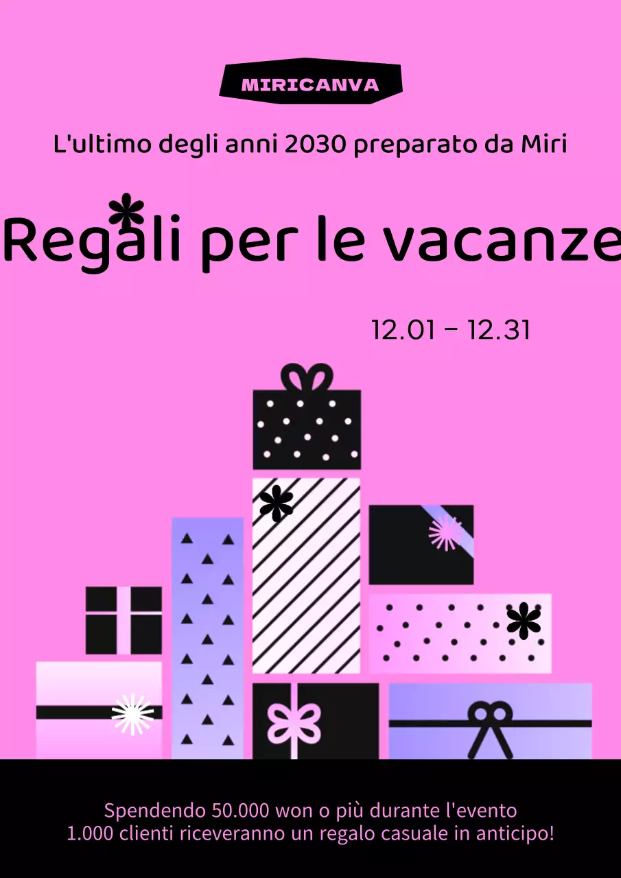 Rosa e nero geometrico festivo scatola regalo evento annuncio in rosa e nero
