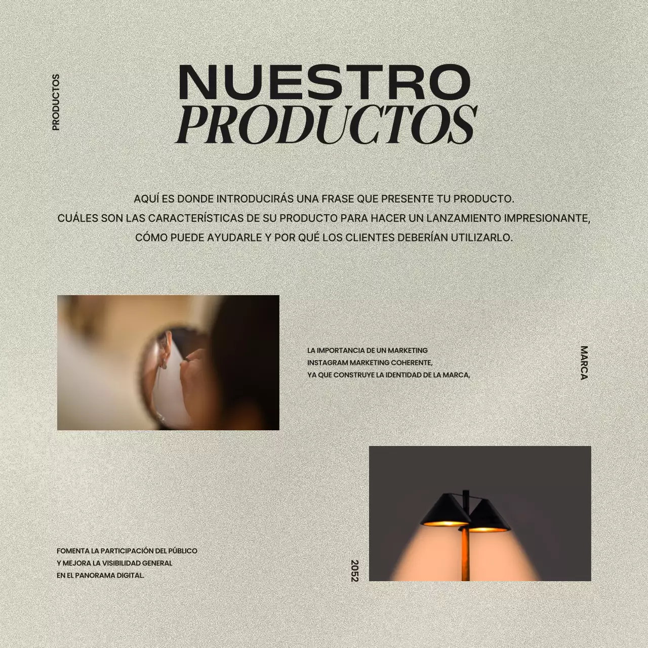 Un post sobre los kits de marca de moda en redes sociales en marrón y rojo