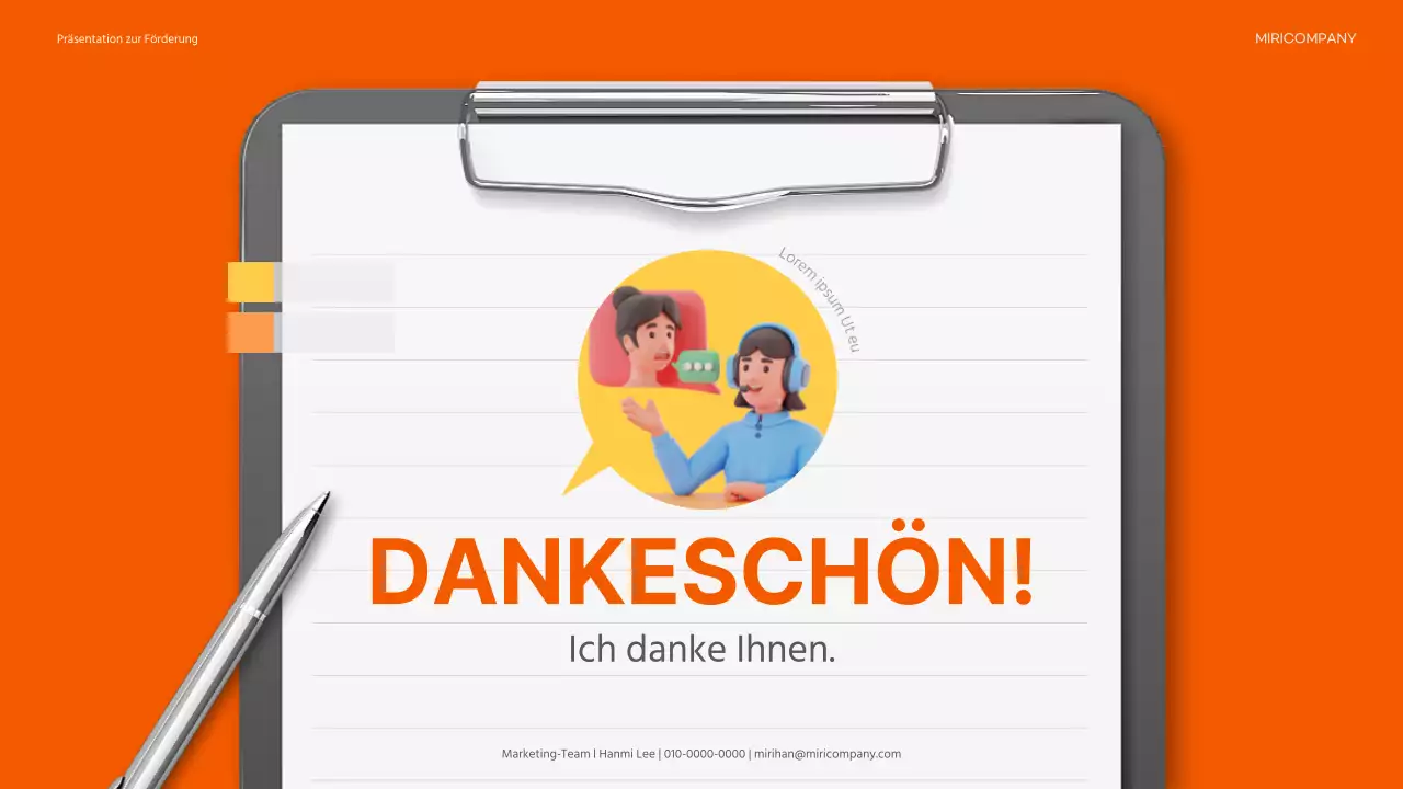 Eine trendige Werbebroschüre in Orange und Grau