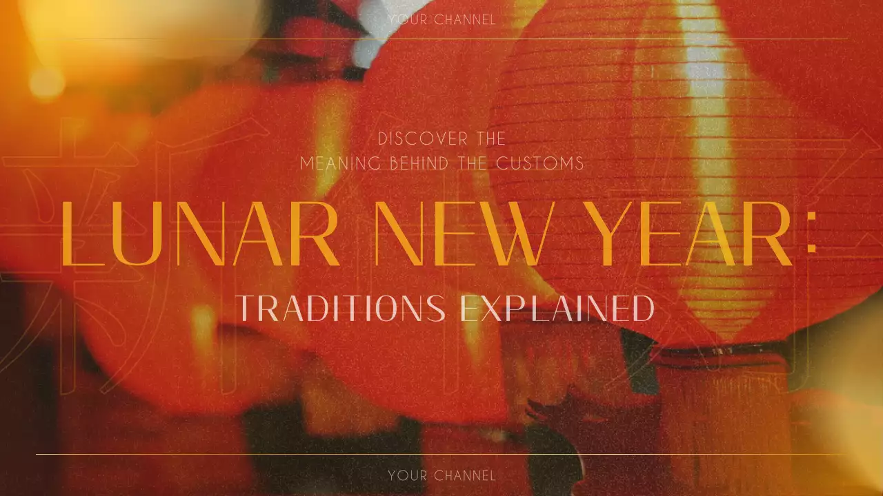 빨간색과 금색의 우아한 음력설 전통 소개