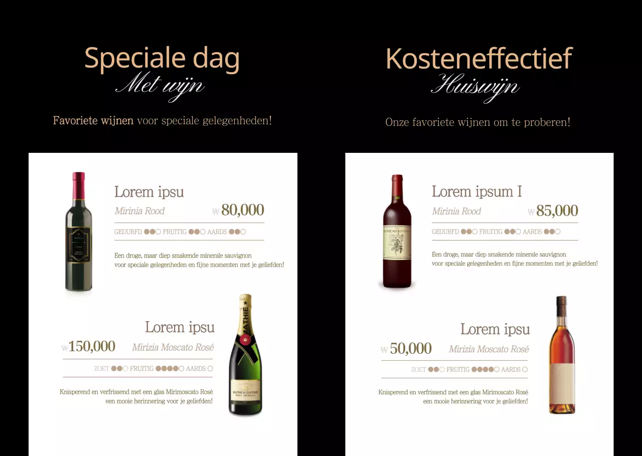 Maak kennis met onze verfijnde zwart-gouden restaurant wijngeschenkset