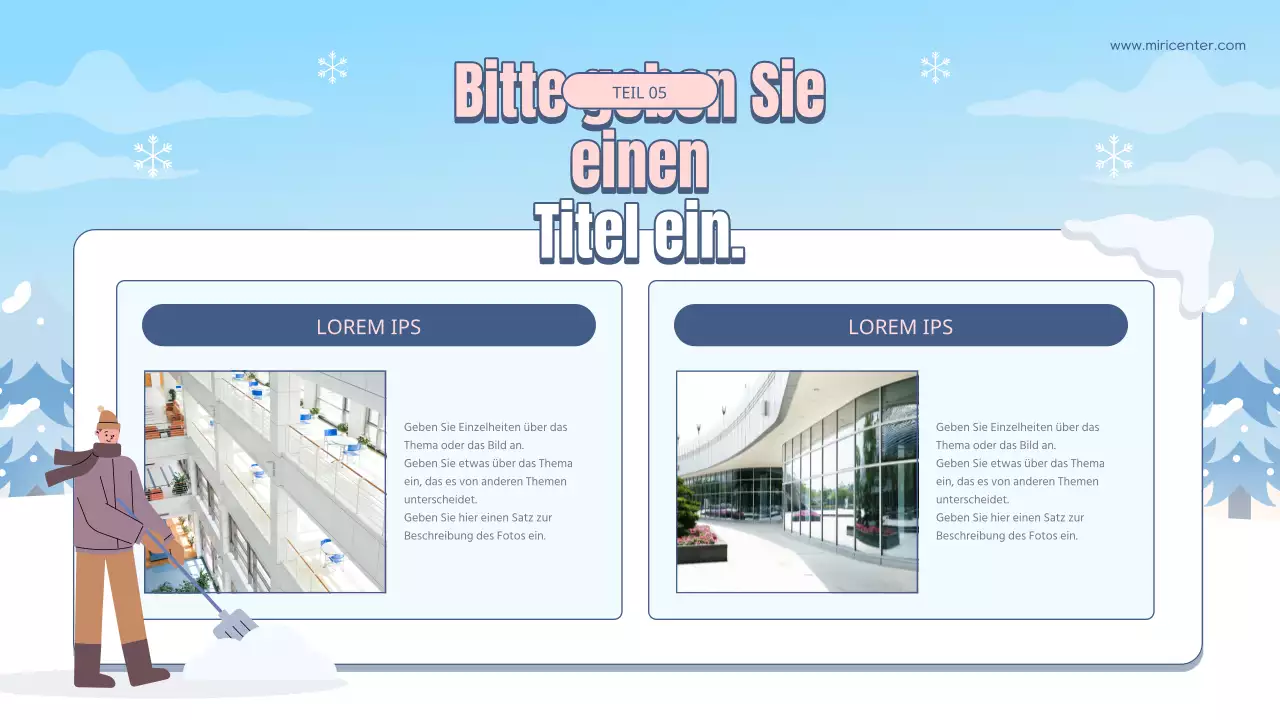 Hellblaue und weiße natürliche Winterpause Freiwilligenausbildung Leitfaden