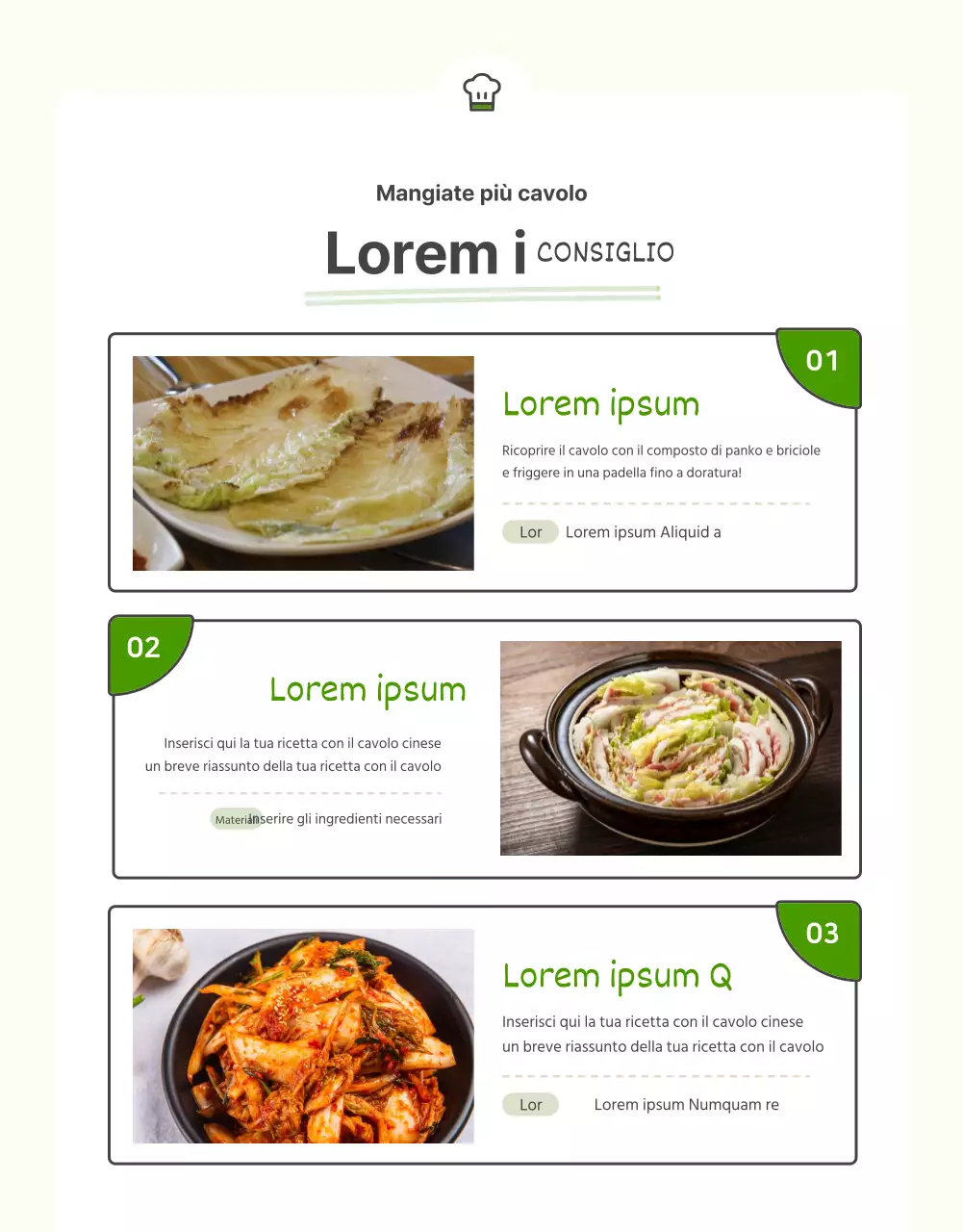 Promuovere la vendita di cavoli di base verdi e chartreuse