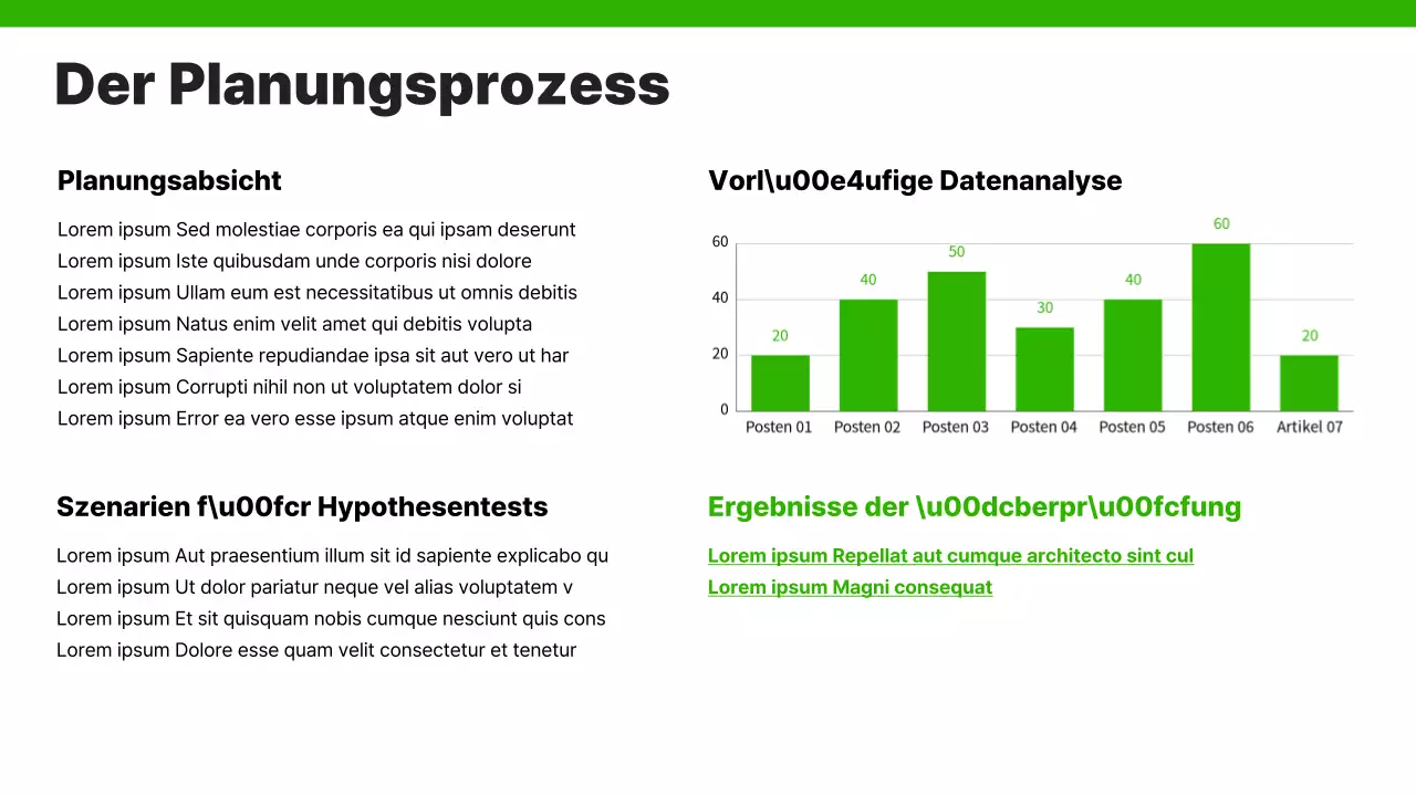 Ein einfaches Karriereportfolio in Grün