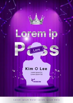 Eine luxuriöse lila-silberne Ankündigung der erfolgreichen Bewerber