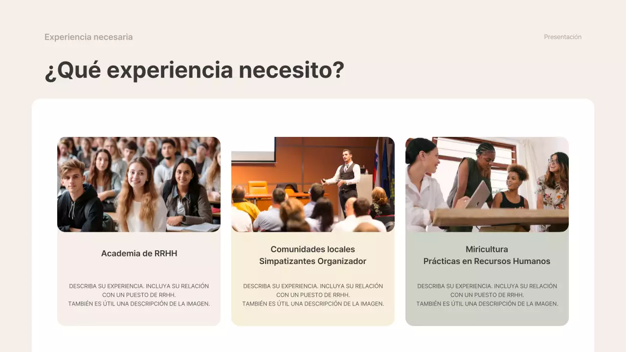 Beige y gris, simple material de curso intensivo de empleo titular