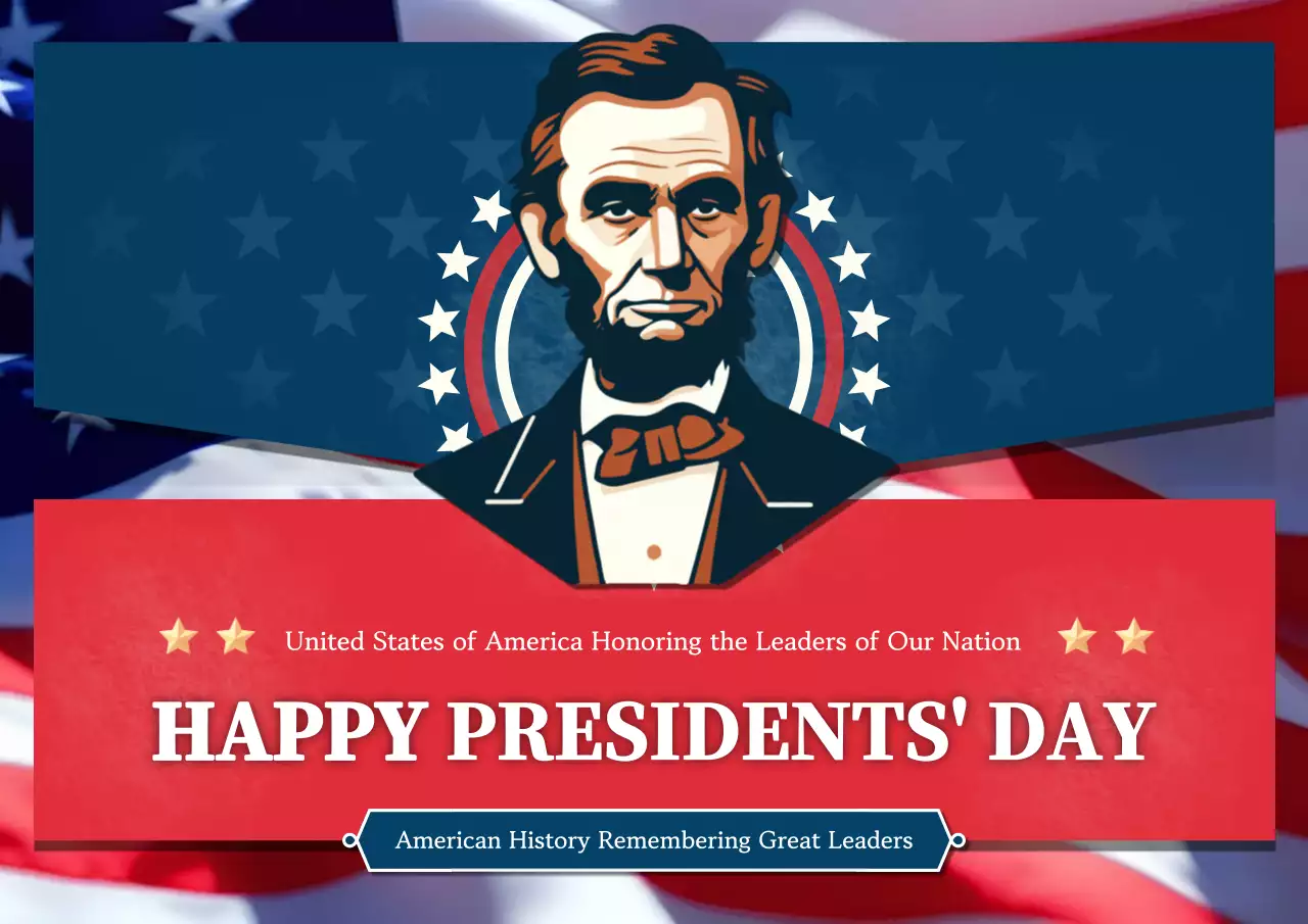 Poster Pengumuman Hari Presiden Tradisional Merah