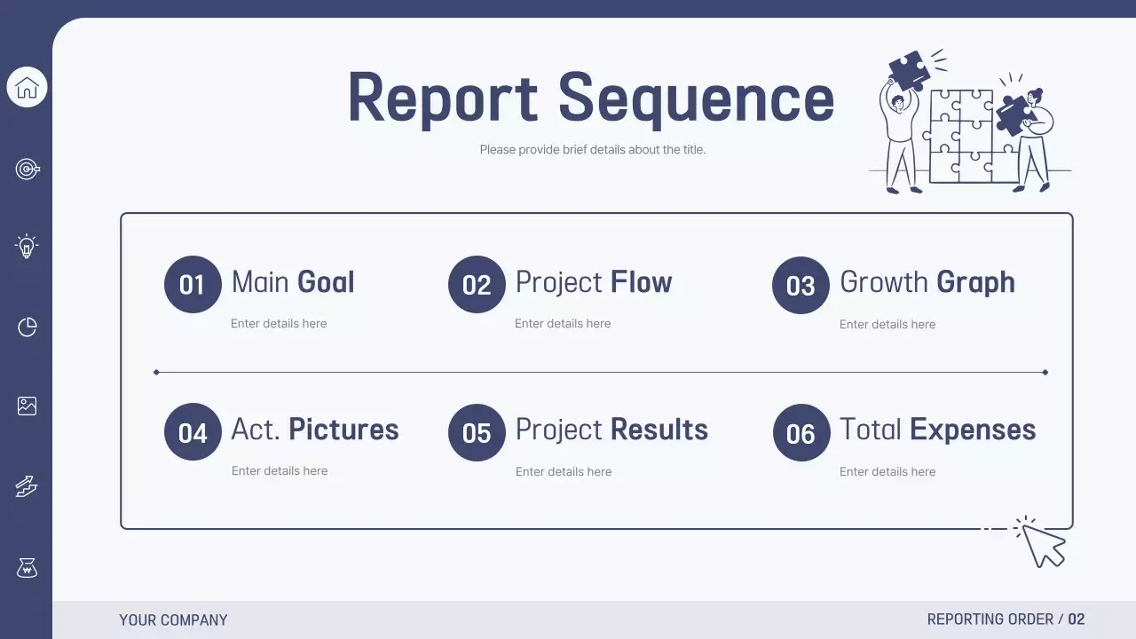 남색과 회색의 심플하고 깔끔한 비즈니스 보고서