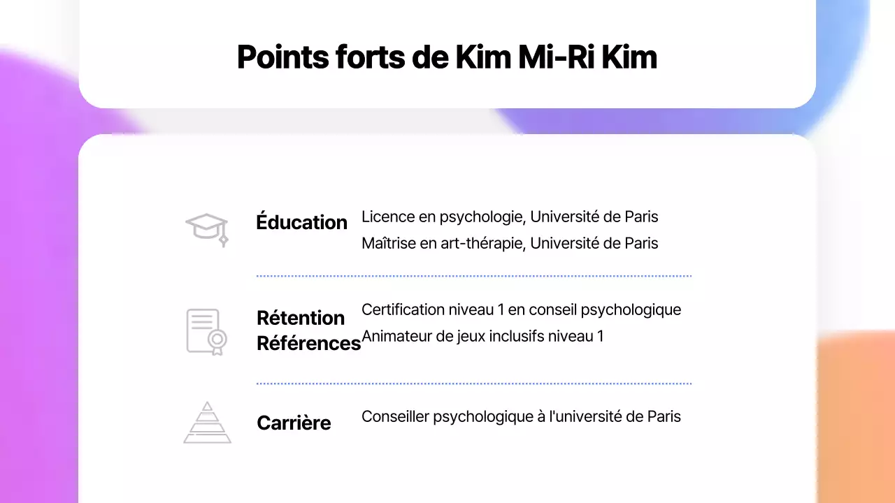 Un simple portfolio d'instructeur rose et bleu