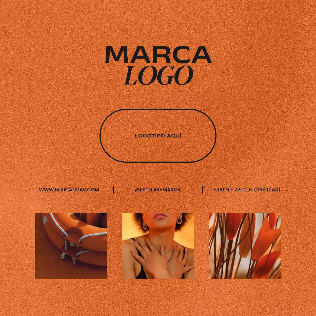 Un post sobre los kits de marca de moda en redes sociales en marrón y rojo