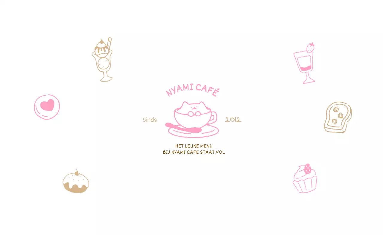 Verzameling kleurrijke en schattige geïllustreerde menu's van dessertcafés