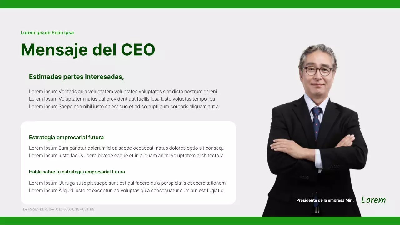 Un sencillo informe de responsabilidad social corporativa en verde y gris