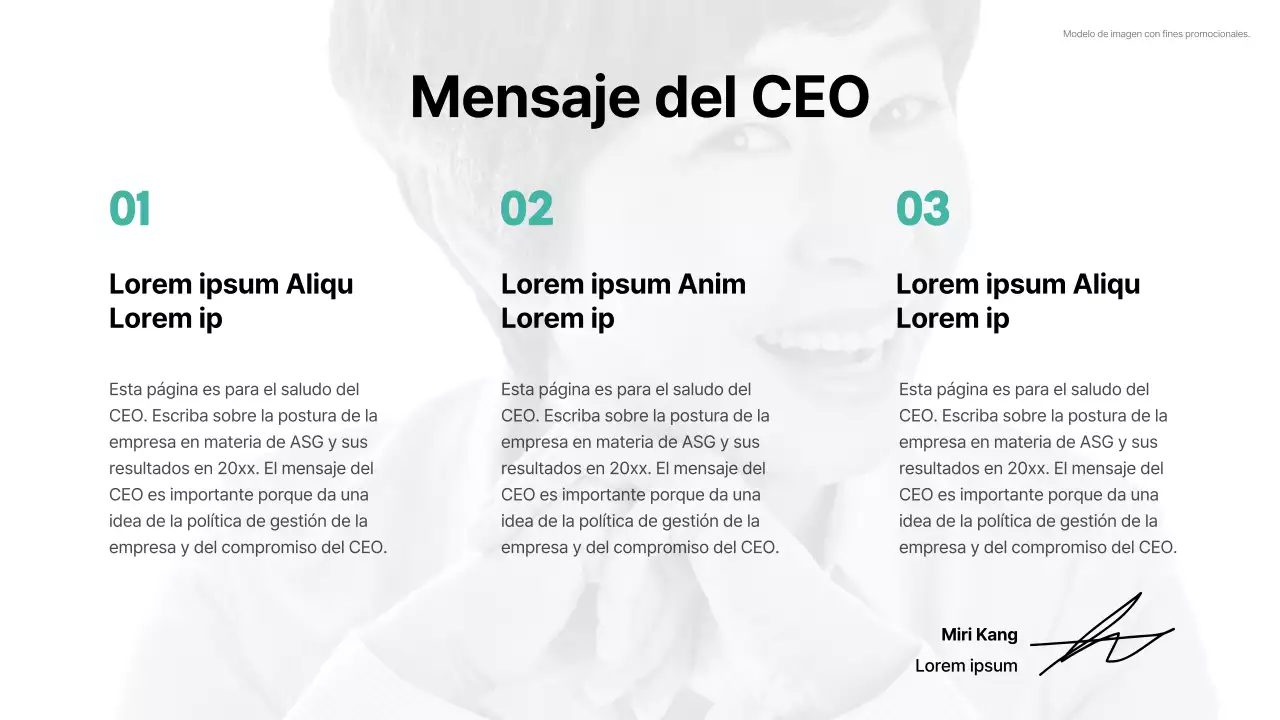 Tacto básico con acento en color menta Informe ESG