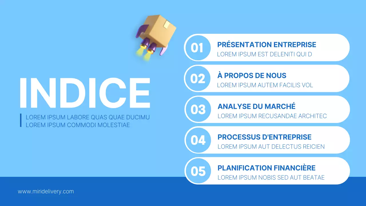 Un plan d'affaires logistique simple en bleu