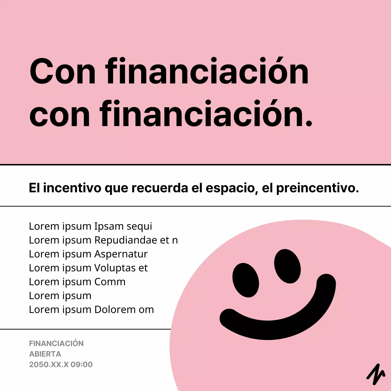 Propuesta minimalista de financiación de incentivos en amarillo y azul claro