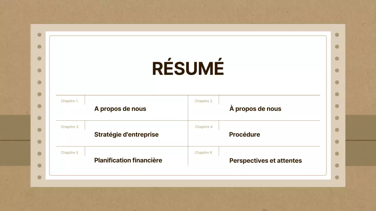 Plan d'affaires simple d'une entreprise de messagerie en marron et beige