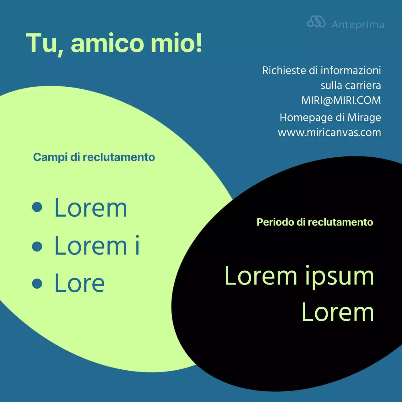 Promuovete la vostra azienda con colori fluorescenti e blu navy.