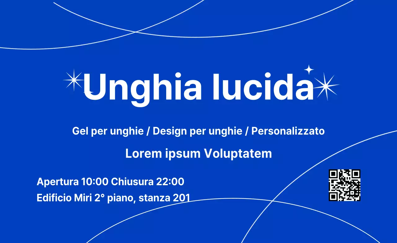 Smalto blu con righe e stelle glitterate