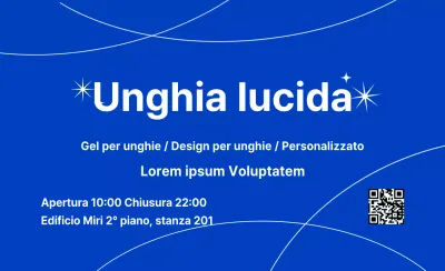 Smalto blu con righe e stelle glitterate