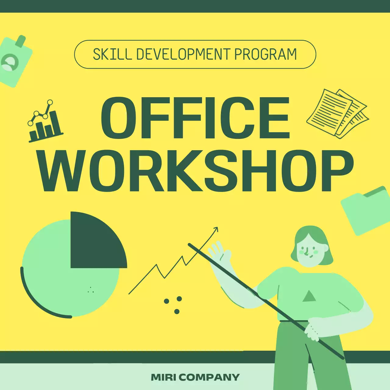 옐로우 미니멀 오피스 워크숍 공지 인스타그램 캐러셀