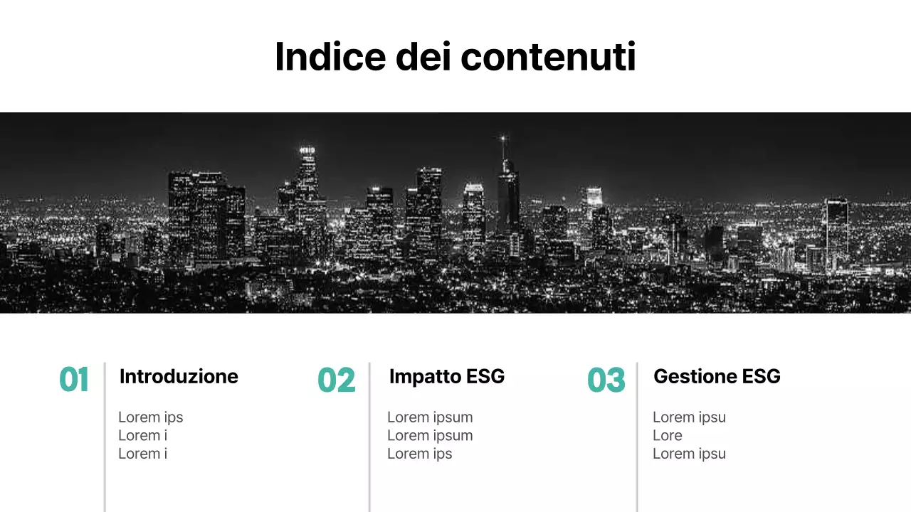 Sensazione di base con accenti di colore menta Rapporto ESG