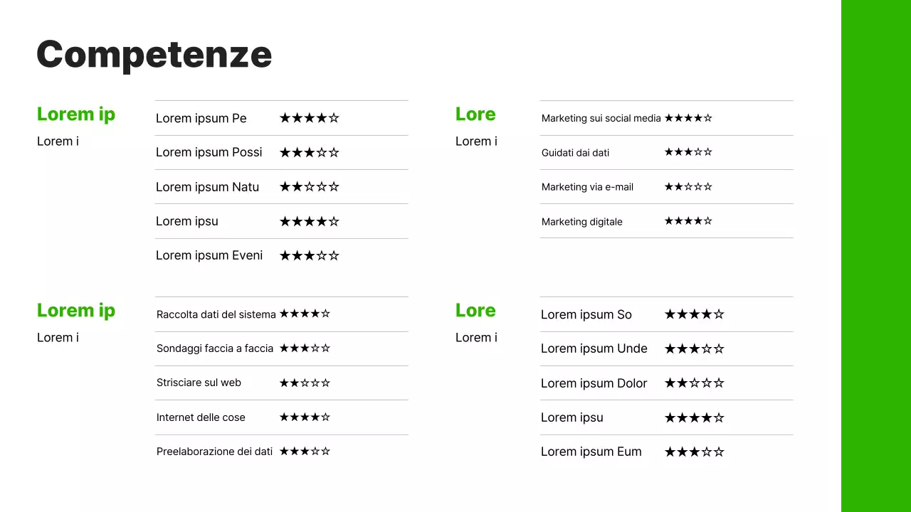 Un semplice portfolio di carriera in verde