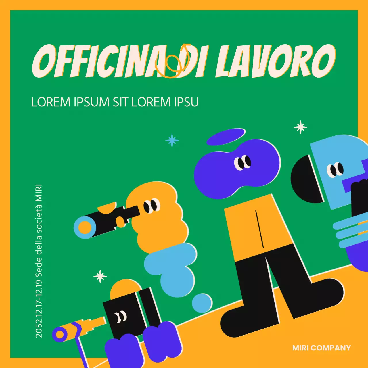 Promuovete un workshop di pianificazione delle prestazioni in giallo e verde kitsch.