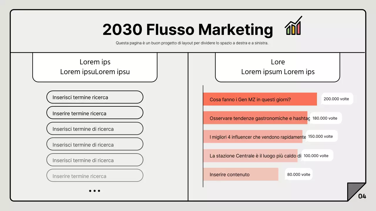 Un semplice rapporto di marketing in grigio e bianco