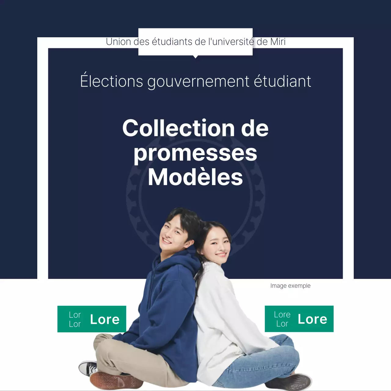 Un livret de promesses électorales simple, bleu marine et blanc