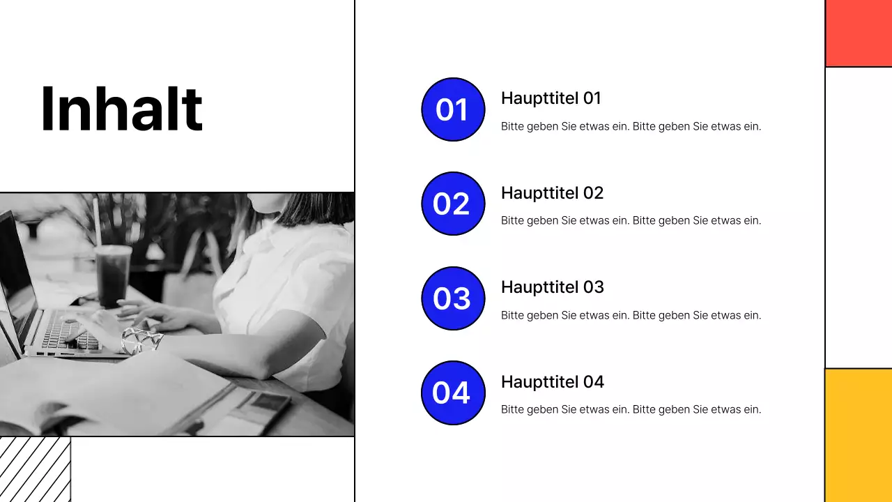 Ein einfacher Geschäftsbericht in Gelb und Rot