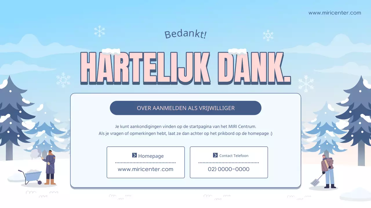 Lichtblauw en wit natuurlijk winterstop vrijwilliger trainingsgids