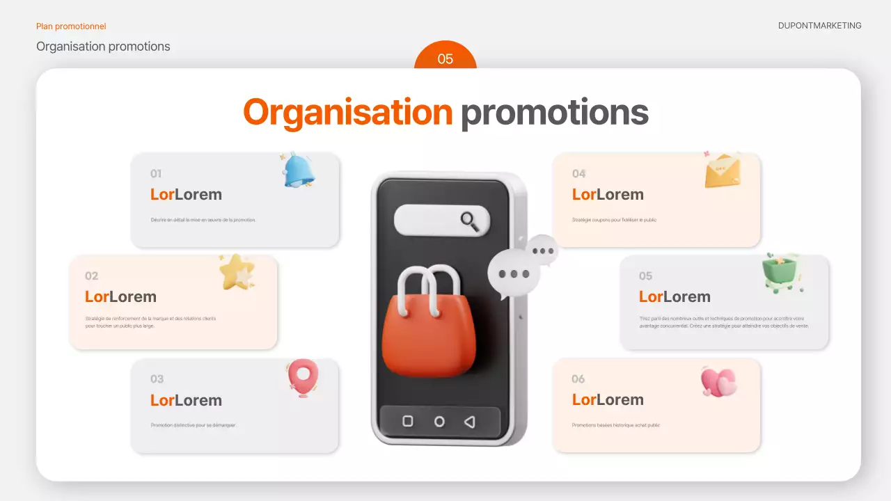 Une brochure promotionnelle tendance en orange et gris