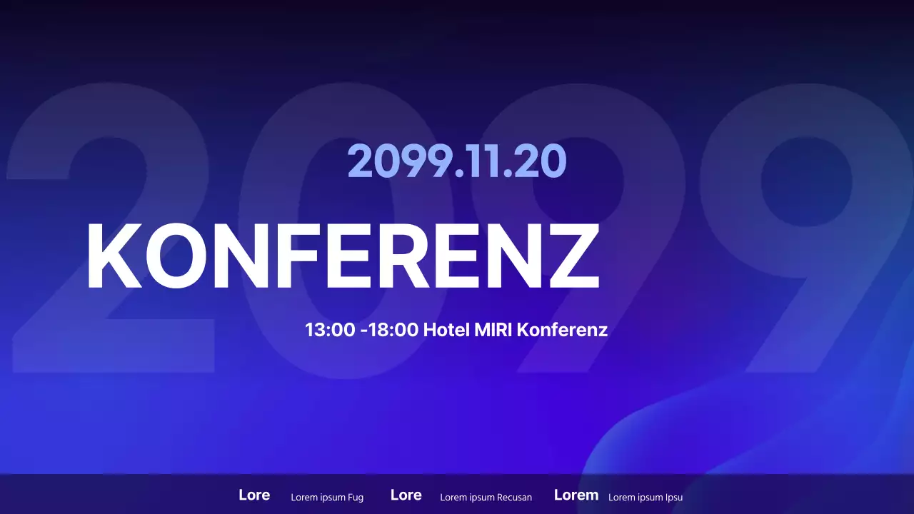 Einfache Beschreibung einer Rednerkonferenz mit lila Hintergrund